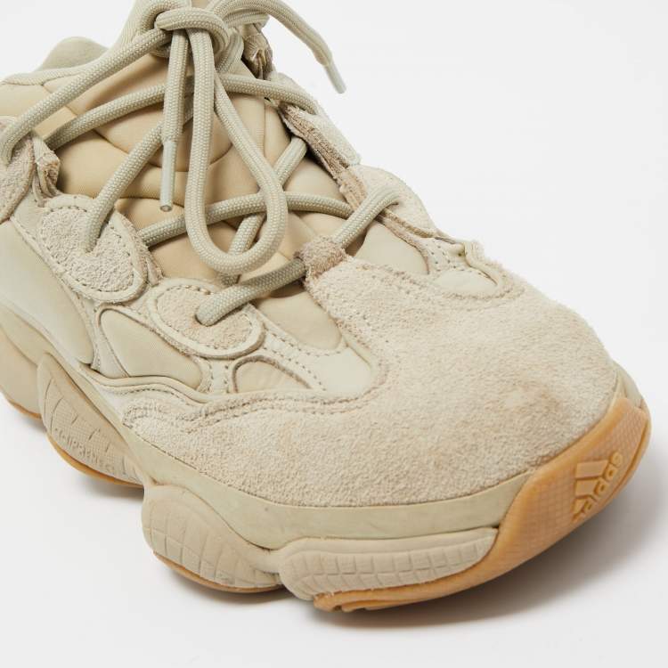 مملوكة مسبقًا Yeezy x Adidas Green Suede and Neoprene Yeezy 500 Stone Sneakers Size 37 1/3