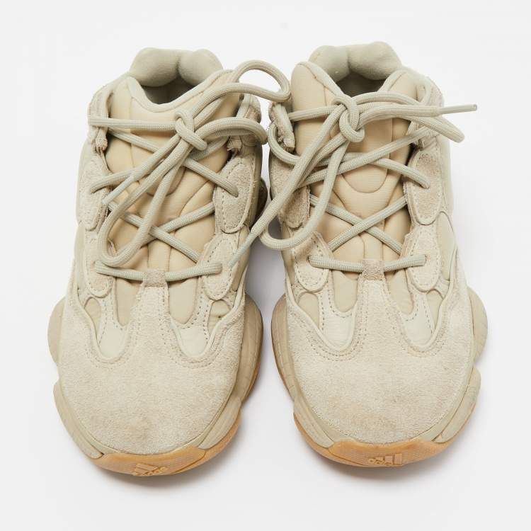 مملوكة مسبقًا Yeezy x Adidas Green Suede and Neoprene Yeezy 500 Stone Sneakers Size 37 1/3