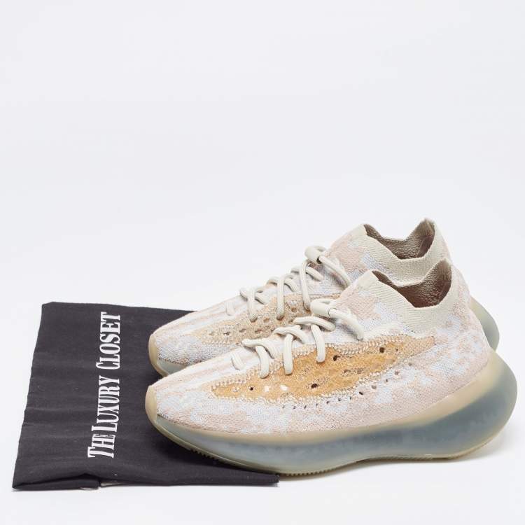 مملوكة مسبقًا Yeezy x adidas Pepper Knit Fabric Boost 380 Mist Reflective Low Top Sneakers Size 38 ⅔