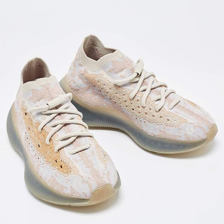 مملوكة مسبقًا Yeezy x adidas Pepper Knit Fabric Boost 380 Mist Reflective Low Top Sneakers Size 38 ⅔