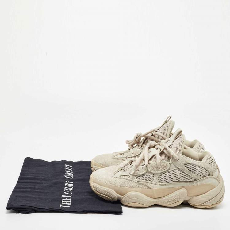 Pre Owned Yeezy x Adidas Grey Suede Yeezy 500  Sneakers Size 36