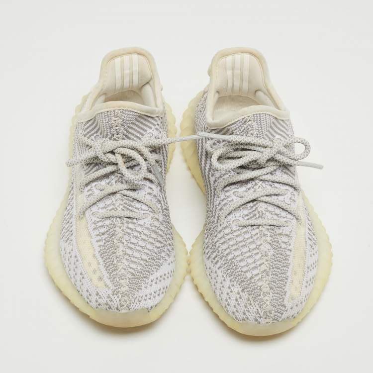 مملوكة مسبقًا Yeezy x Adidas Two Tone Knit Fabric Boost 350 V2 Static Sneakers Size 37 1/3