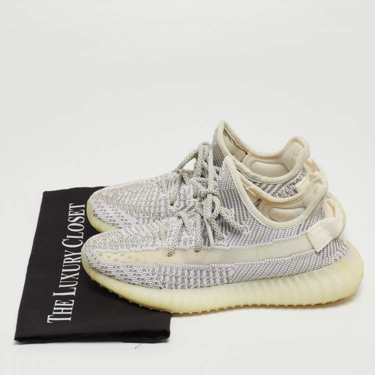 مملوكة مسبقًا Yeezy x Adidas Two Tone Knit Fabric Boost 350 V2 Static Sneakers Size 37 1/3