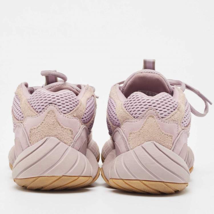 Pre Owned Adidas x Yeezy Purple Mesh and Suede Boost Yeezy 500 Soft vision Sneakers Size 39.5