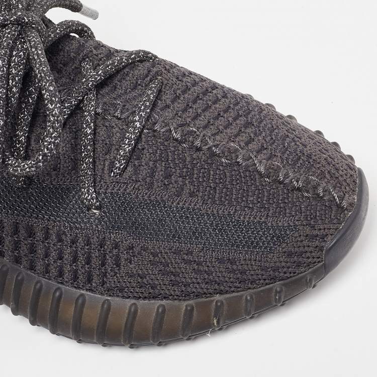 Pre Owned Yeezy x Adidas Black Knit Fabric Boost 350 V2 Static Sneakers Size 36 2/3