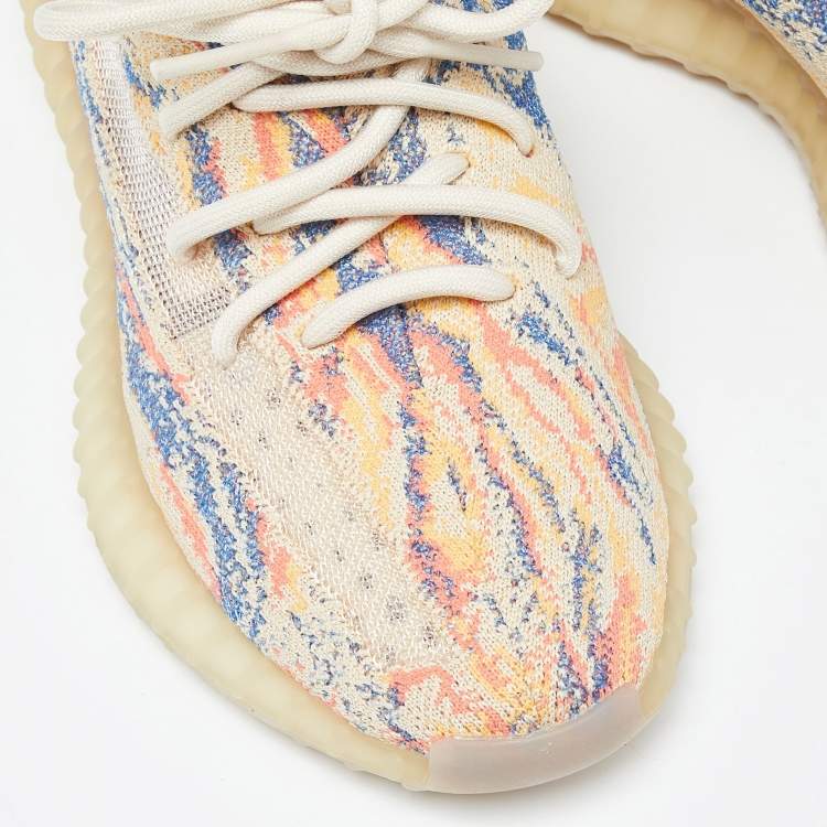 Pre Owned Yeezy x Adidas Multicolor Knit Fabric Boost 350 V2 Mx-Oat  Sneakers Size 37 1/3