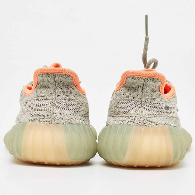 Pre Owned Yeezy x Adidas Grey Knit  Fabric Boost 350 V2 Sneakers Size 37 1/3