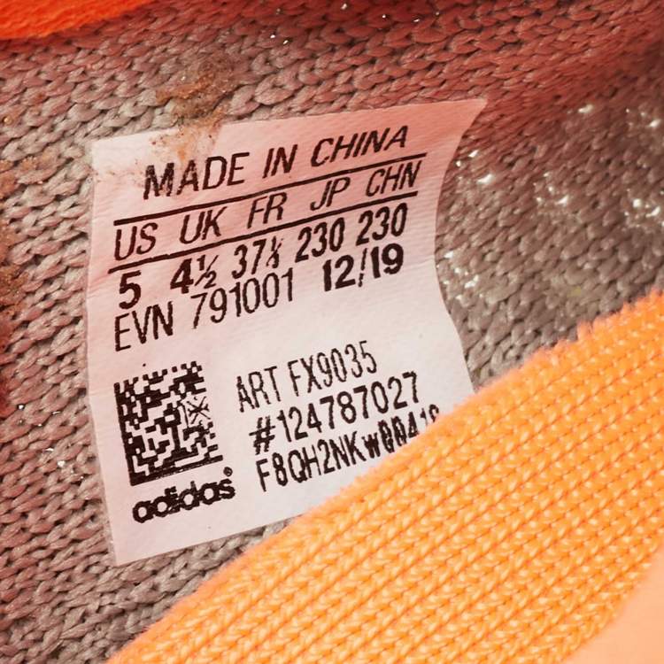 Pre Owned Yeezy x Adidas Grey Knit  Fabric Boost 350 V2 Sneakers Size 37 1/3