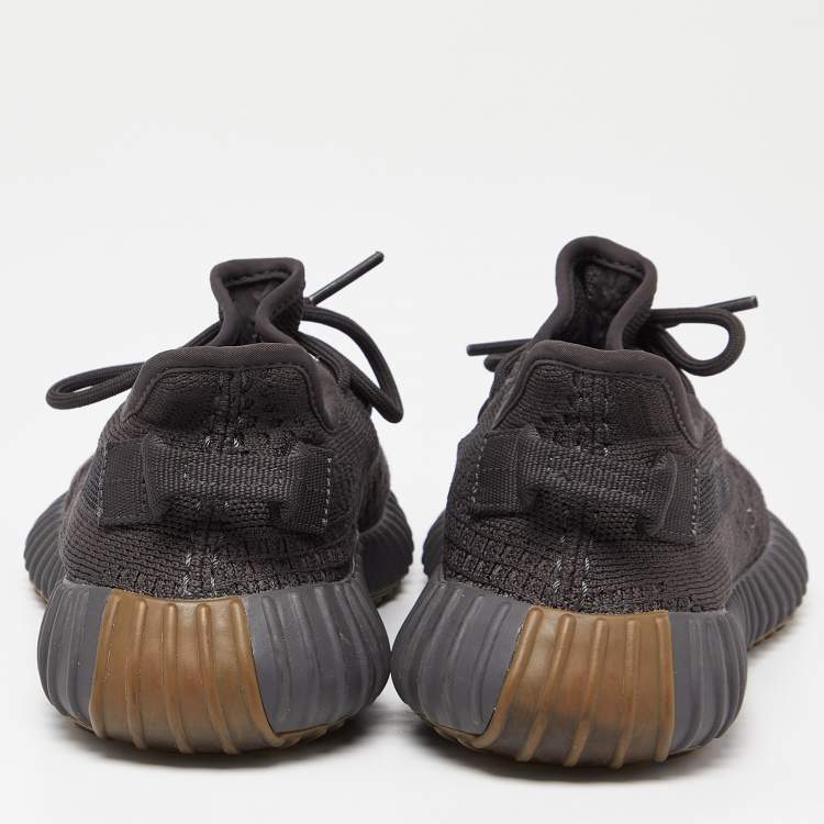 Pre Owned Yeezy x Adidas Black Knit Fabric Boost 350 V2 Cinder Sneakers Size 38 2/3