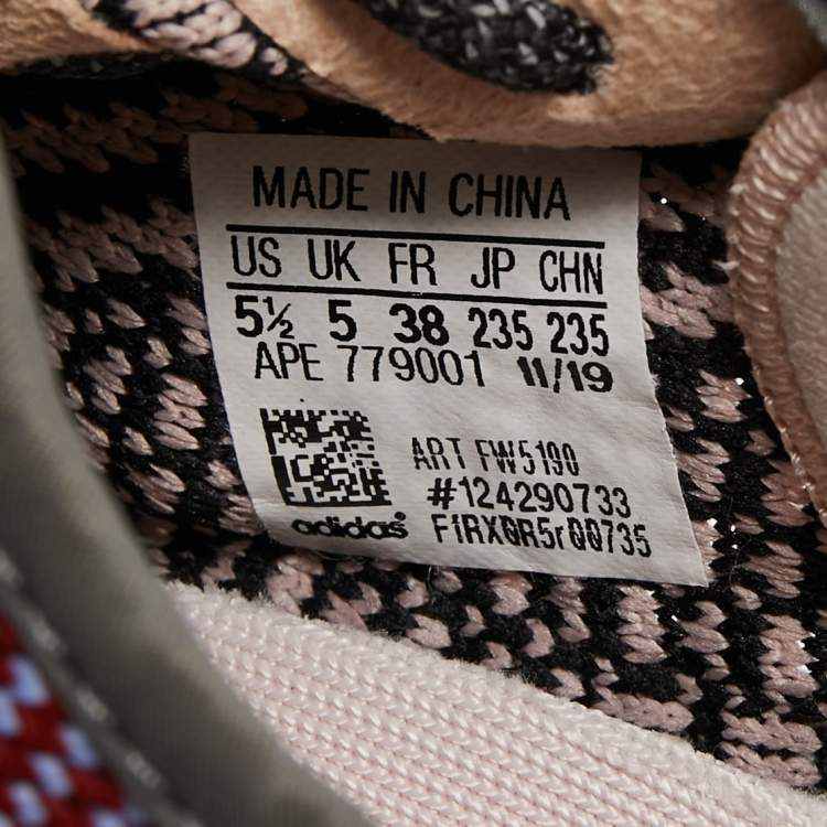 Pre Owned Yeezy x Adidas Black Knit Fabric Boost 350 V2 Yecheil  Sneakers Size 38
