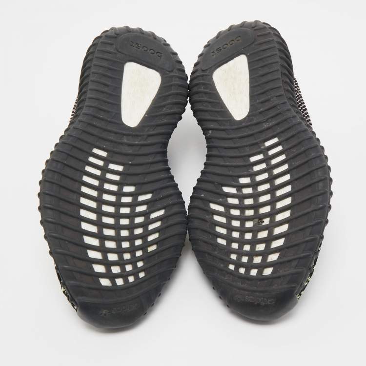 Pre Owned Yeezy x Adidas Black Knit Fabric Boost 350 V2 Yecheil  Sneakers Size 38