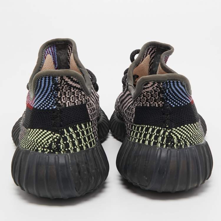 Pre Owned Yeezy x Adidas Black Knit Fabric Boost 350 V2 Yecheil  Sneakers Size 38
