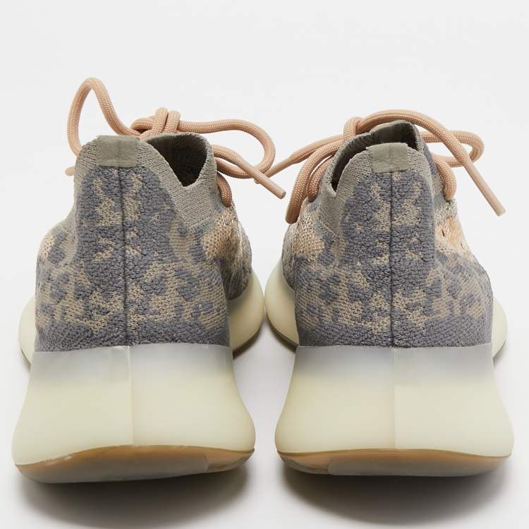 Pre Owned Yeezy x Adidas Grey/Beige Knit Fabric Boost 380 Mist Sneakers Size 38