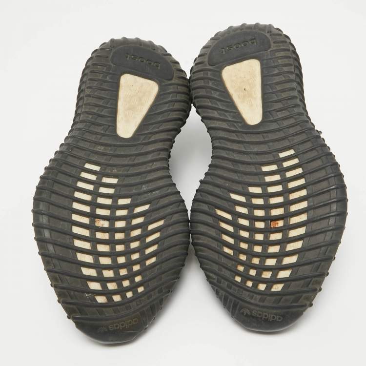 Pre Owned Yeezy x Adidas Black Knit Fabric Boost 350 V2 Black Sneakers Size 37 1/3