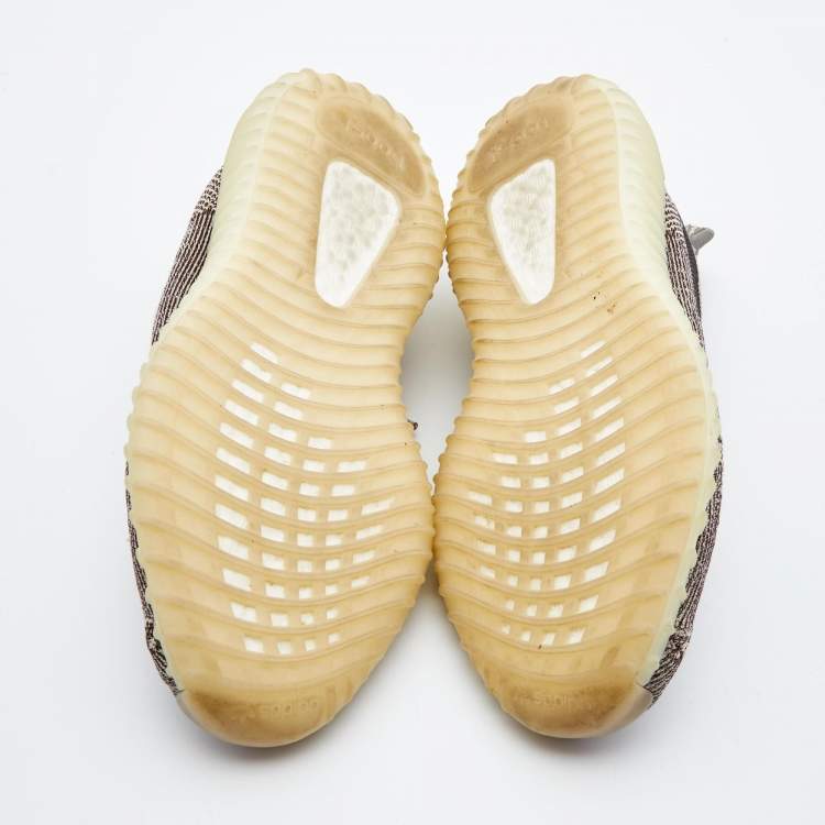 Pre Owned Yeezy x Adidas Brown Knit Fabric Boost 350 V2 Zyon Sneakers Size 38
