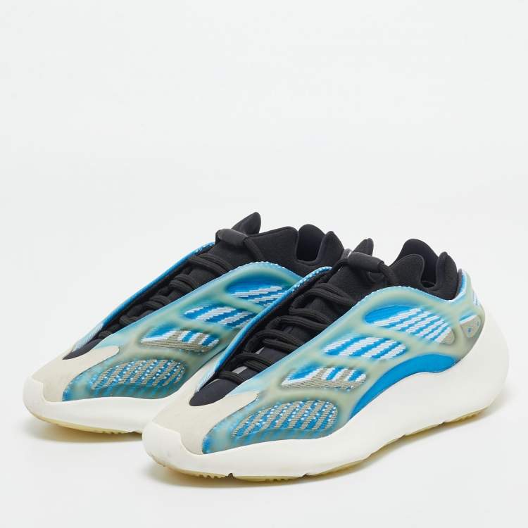 Pre Owned Yeezy x Adidas Blue Mesh and Rubber Boost 700 V3 Arzareth Sneakers Size 38