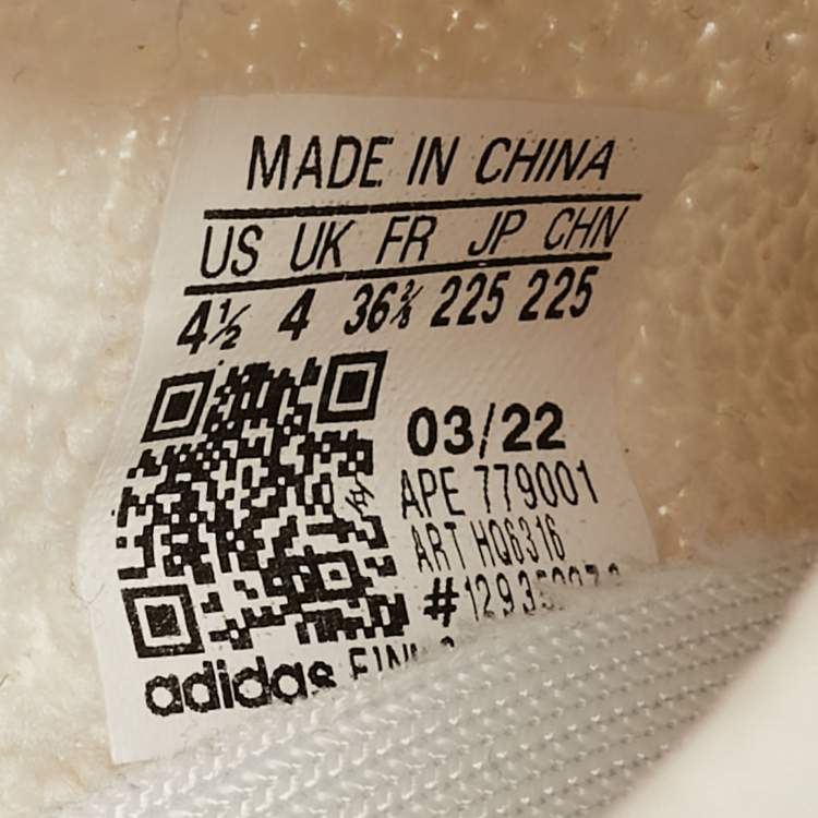 Pre Owned Yeezy x Adidas White Fabric Boost 350 V2 Sneakers Size 36 2/3