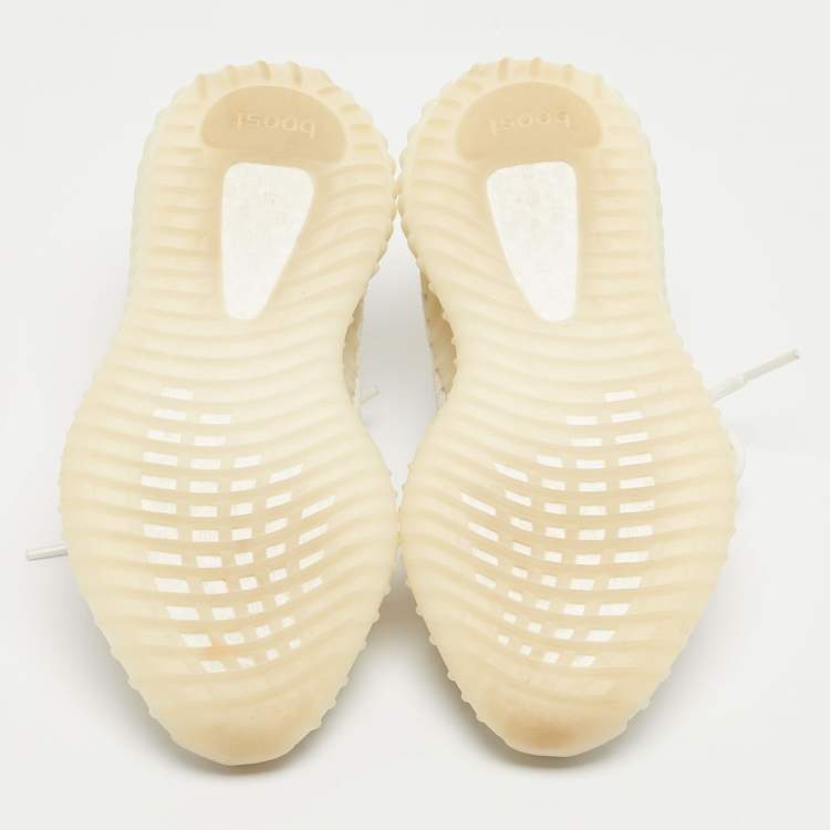 Pre Owned Yeezy x Adidas White Fabric Boost 350 V2 Sneakers Size 36 2/3