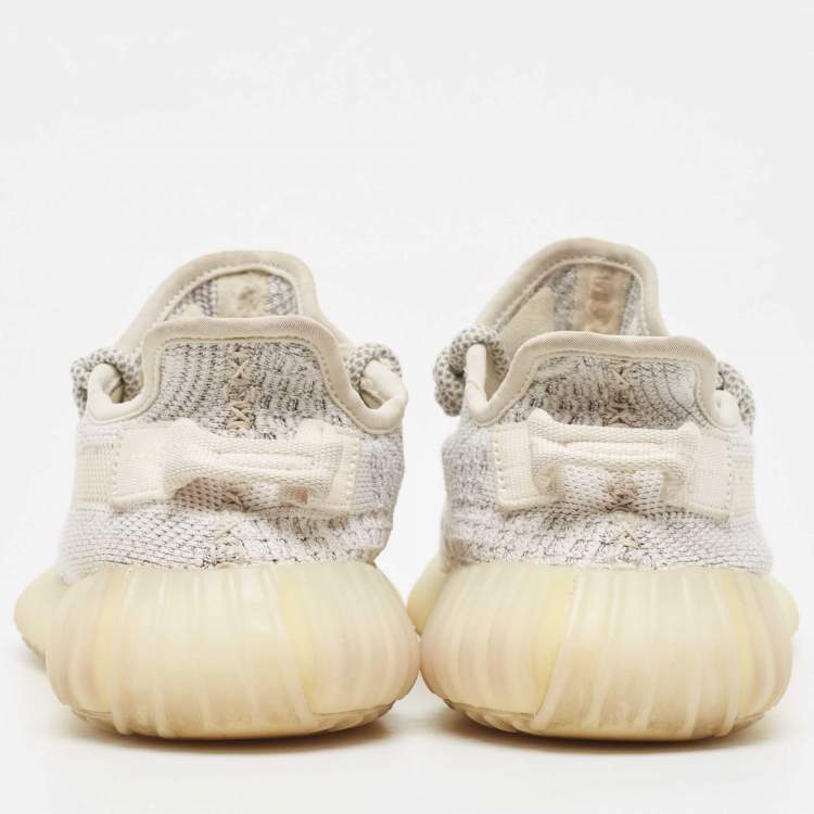 Pre Owned Yeezy x Adidas Grey Leather, Fabric Boost 350 V2  Sneakers Size 38
