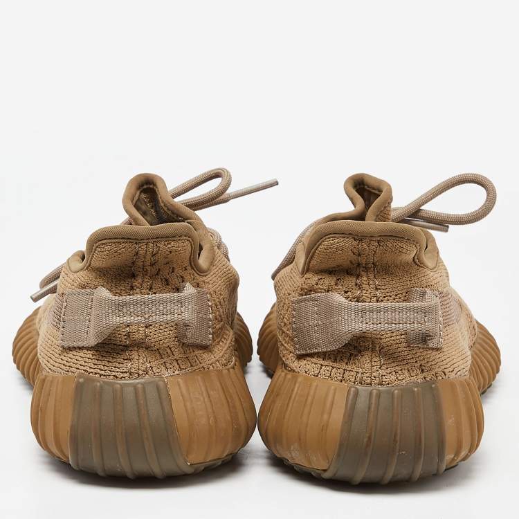 مملوكة مسبقًا Yeezy x adidas Brown Knit Fabric Boost 350 V2 Earth Sneakers Size 37 1/3