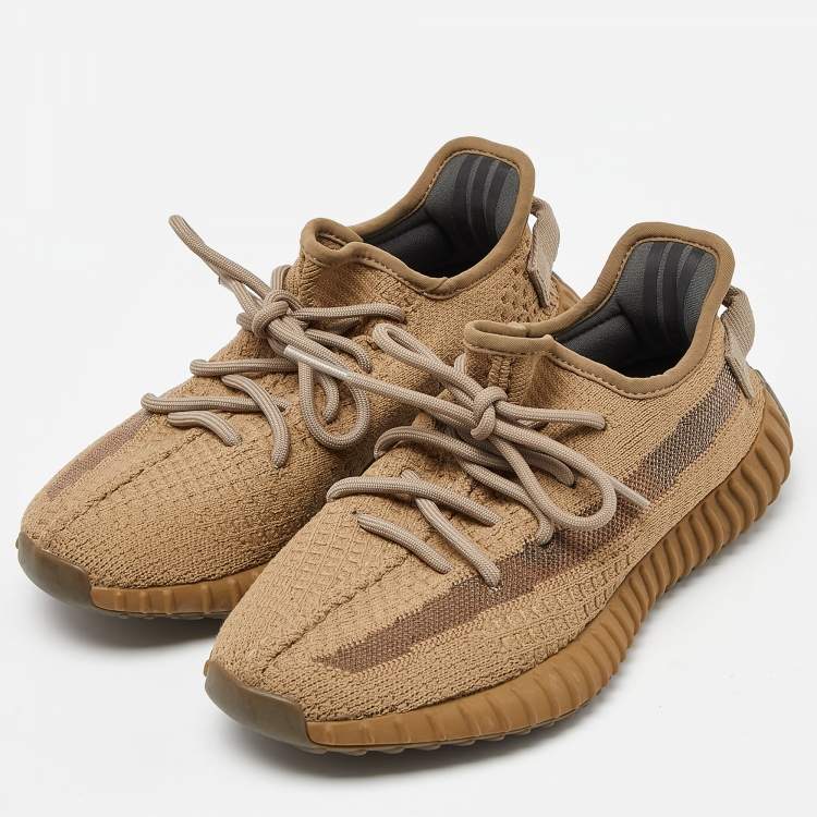 Yeezy x adidas Brown Knit Fabric Boost 350 V2 Earth Sneakers Size 37 1 3 Yeezy x Adidas TLC