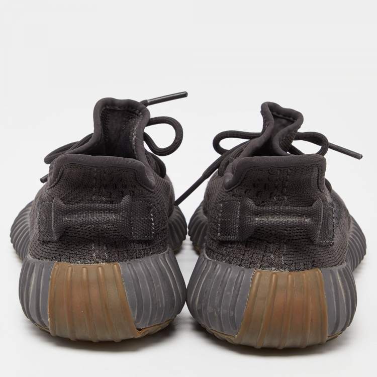 مملوكة مسبقًا Yeezy x Adidas Black Knit Fabric Boost 350 V2 Cinder Sneakers Size 38