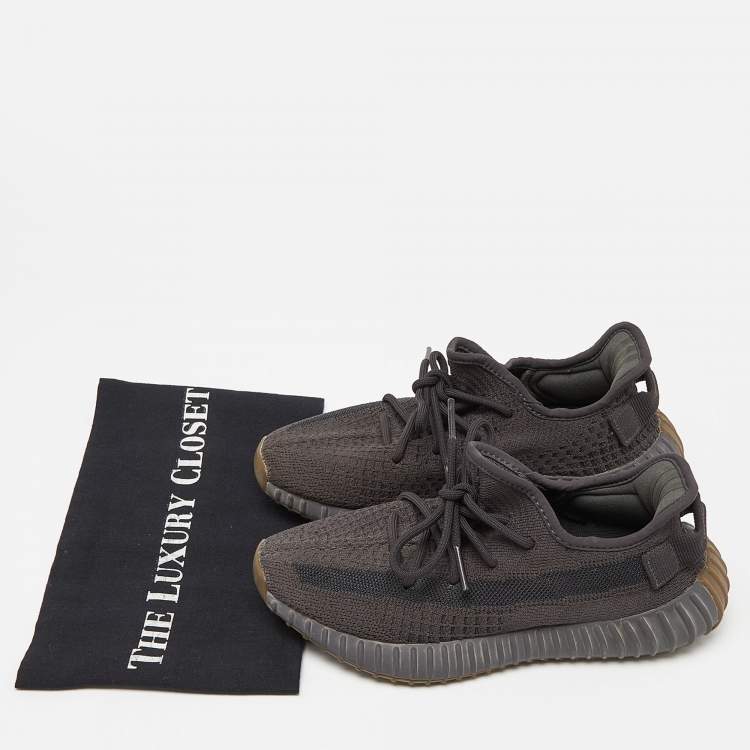مملوكة مسبقًا Yeezy x Adidas Black Knit Fabric Boost 350 V2 Cinder Sneakers Size 38