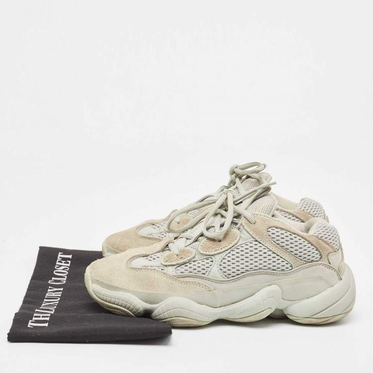Pre Owned Yeezy x Adidas Grey Suede and Fabric Yeezy 500 salt Sneakers Size 38