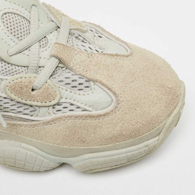 Pre Owned Yeezy x Adidas Grey Suede and Fabric Yeezy 500 salt Sneakers Size 38