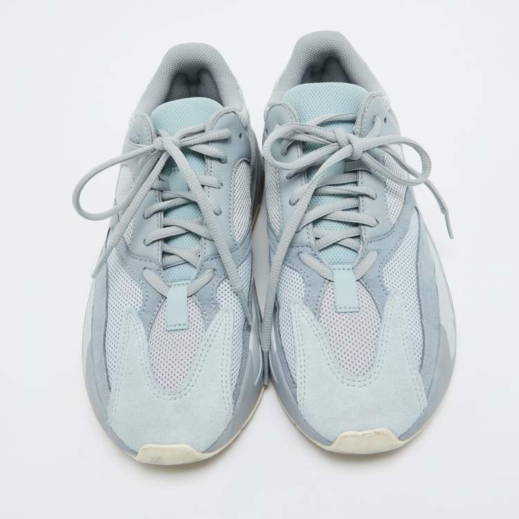 Pre Owned Yeezy x Adidas Grey/Blue Suede and Mesh Boost 700 Inertia Sneakers Size 40 2/3