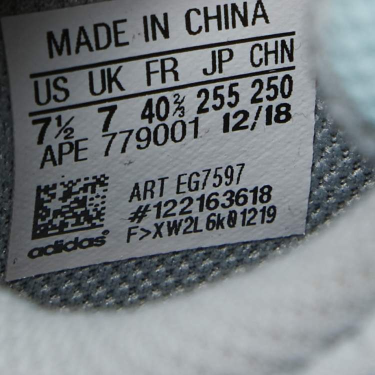Pre Owned Yeezy x Adidas Grey/Blue Suede and Mesh Boost 700 Inertia Sneakers Size 40 2/3
