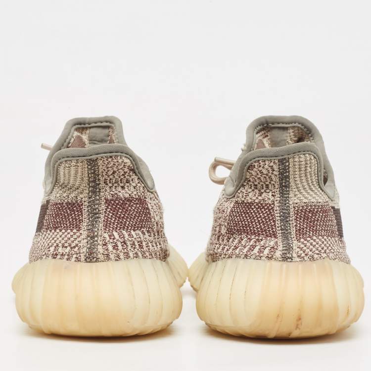 مملوكة مسبقًا Yeezy x Adidas Brown/Beige Knit Fabric Boost 350 V2 Zyon Sneakers Size 38 1/3