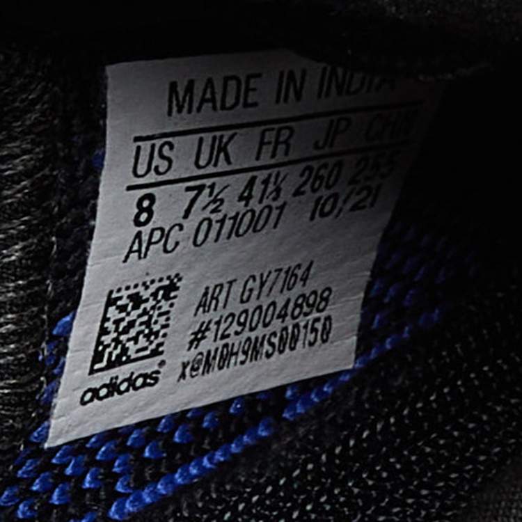 Pre Owned Yeezy x Adidas Black/Blue Knit Fabric Boost 350 V2 Dazzling Blue Sneakers Size 40 1/3
