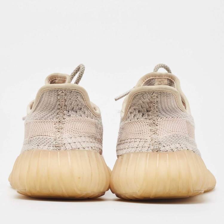 Pre Owned Yeezy x Adidas Two Tone Knit Fabric Boost 350 V2 Synth Sneakers Size 38 2/3