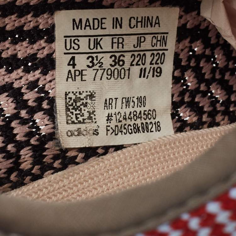 Pre Owned Yeezy x Adidas Multicolor Knit Fabric Boost 350 V2 yecheil Sneakers Size 36