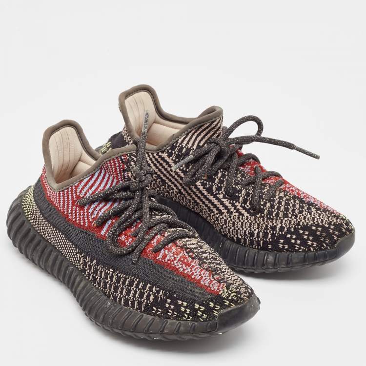 Pre Owned Yeezy x Adidas Multicolor Knit Fabric Boost 350 V2 yecheil Sneakers Size 36