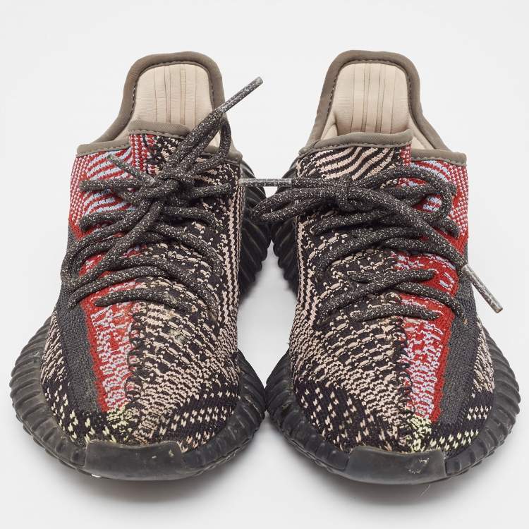 Pre Owned Yeezy x Adidas Multicolor Knit Fabric Boost 350 V2 yecheil Sneakers Size 36