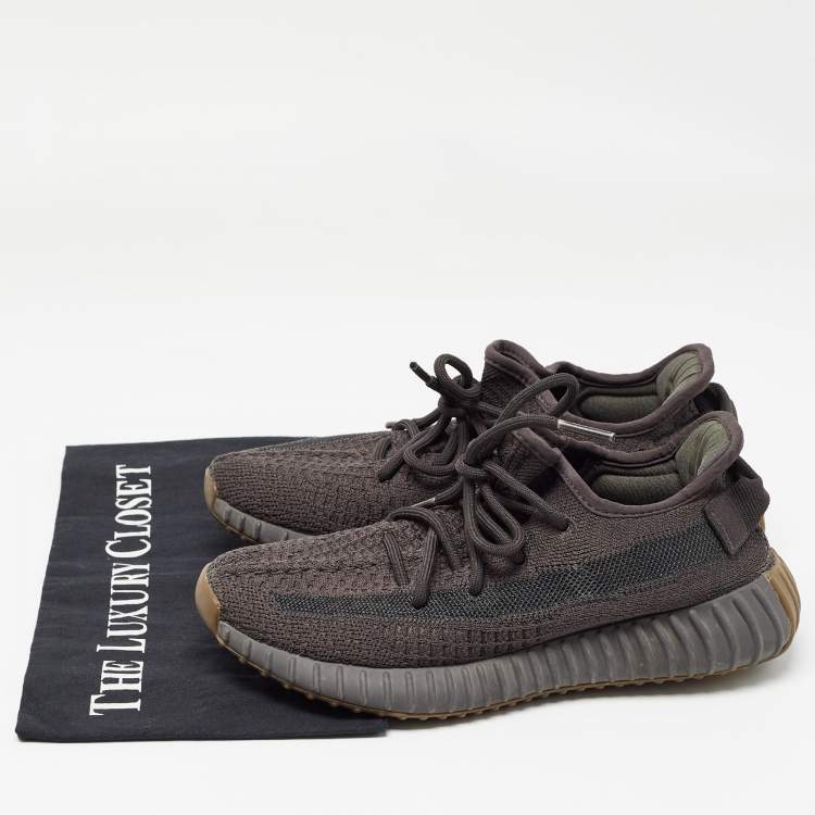 Pre Owned Yeezy x Adidas Black Knit Fabric Boost 350 V2 Cinder Sneakers Size 37 1/3