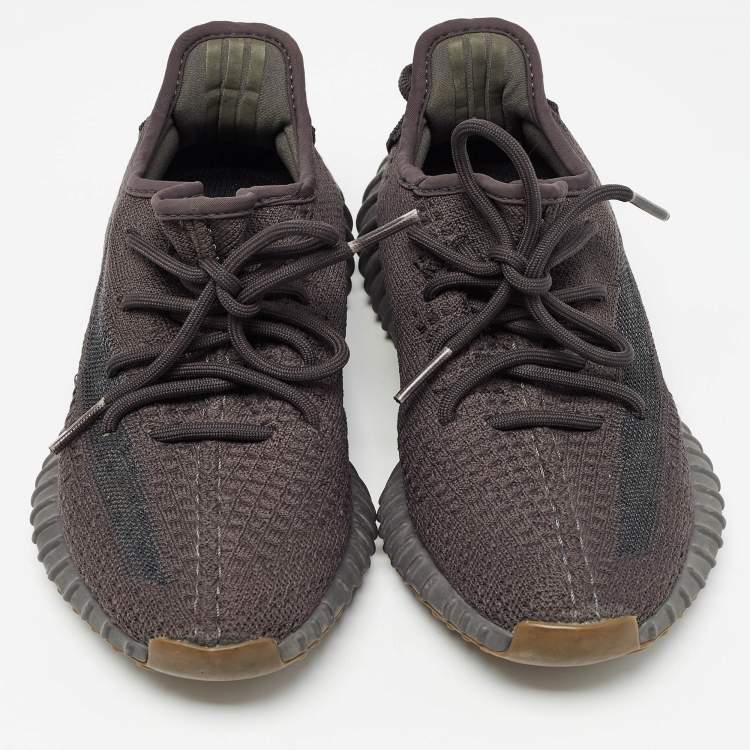 Pre Owned Yeezy x Adidas Black Knit Fabric Boost 350 V2 Cinder Sneakers Size 37 1/3