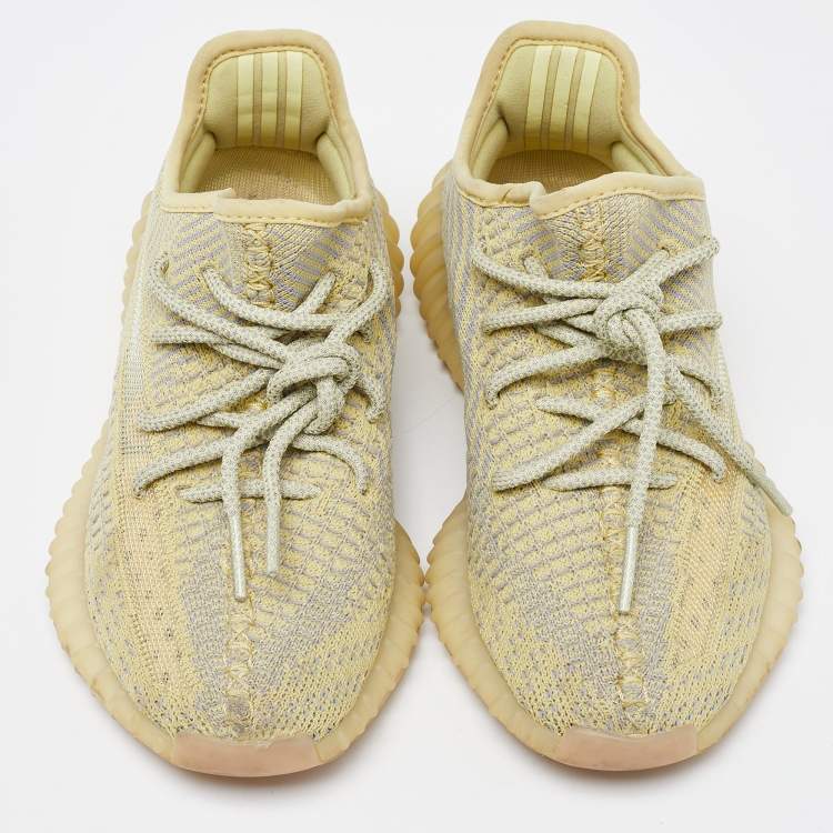 Pre Owned Yeezy x Adidas Two Tone Knit Fabric Boost 350 V2 Static Sneakers Size 36