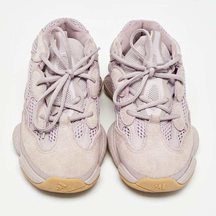 Pre Owned Yeezy x Adidas Purple Suede and Fabric Yeezy 500 Sneakers Size 38