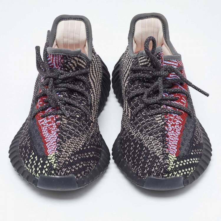 Pre Owned Yeezy x Adidas Multicolor Knit Fabric Boost 350 V2 Yecheil (Non-Reflective) Sneakers Size 38.5