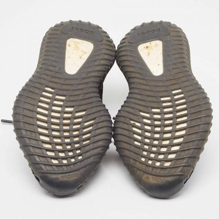 Pre Owned Yeezy x Adidas Black/Blue Knit Fabric Boost 350 V2 Dazzling Blue Sneakers Size 38 2/3