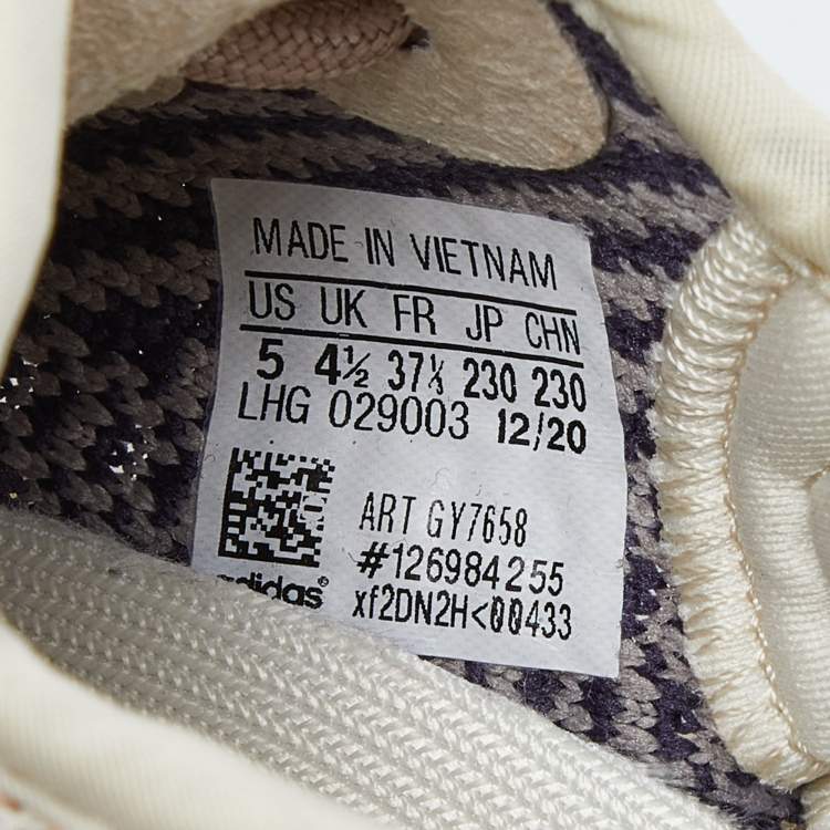 Pre Owned Yeezy x Adidas Multicolor Knit Fabric Boost 350 V2 Ash Pearl Sneakers Size 37 1/3