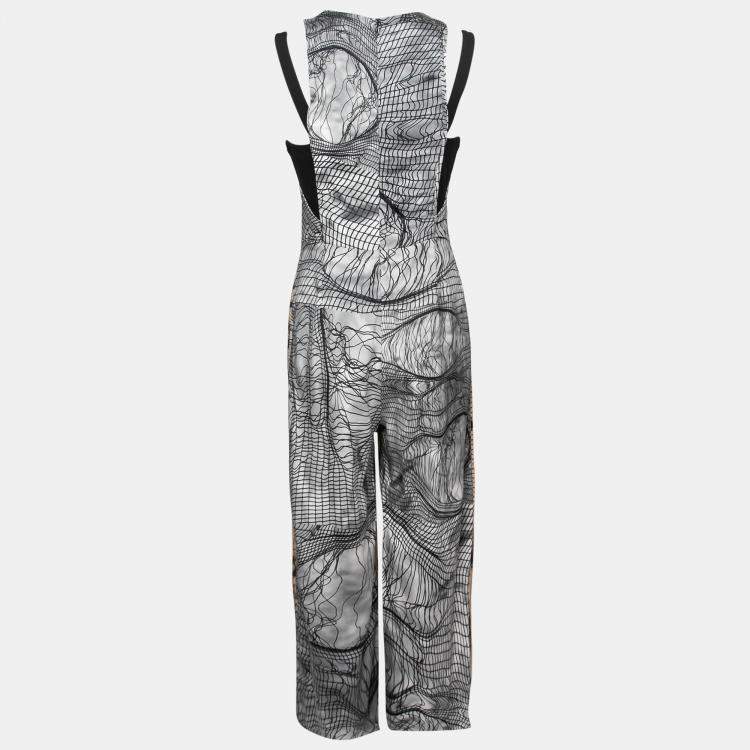 Pre Owned Yigal Azrouel Multicolor Abstract Print Strappy Cropped Jumpsuit M