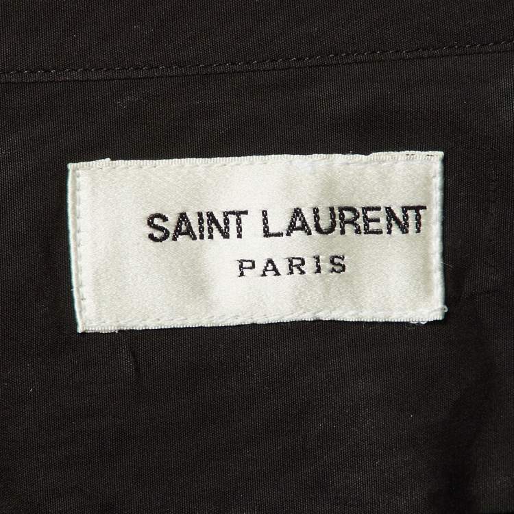 Pre Owned  Saint Laurent Paris Black Cotton Button Front Shirt L