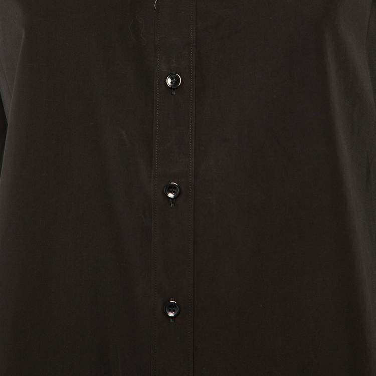 Pre Owned  Saint Laurent Paris Black Cotton Button Front Shirt L