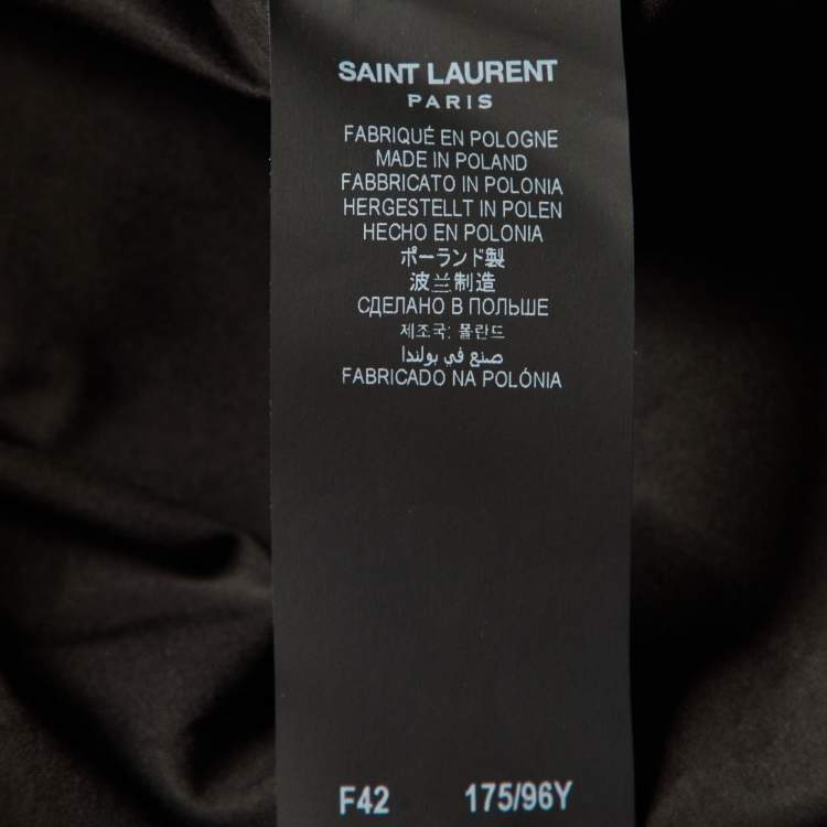 Pre Owned  Saint Laurent Paris Black Cotton Button Front Shirt L