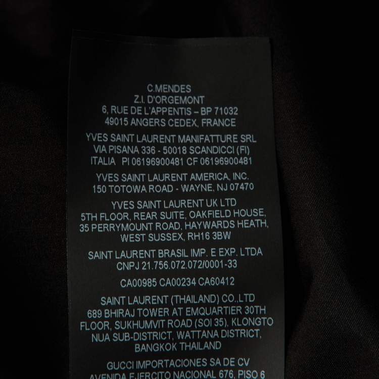 Pre Owned  Saint Laurent Paris Black Cotton Button Front Shirt L
