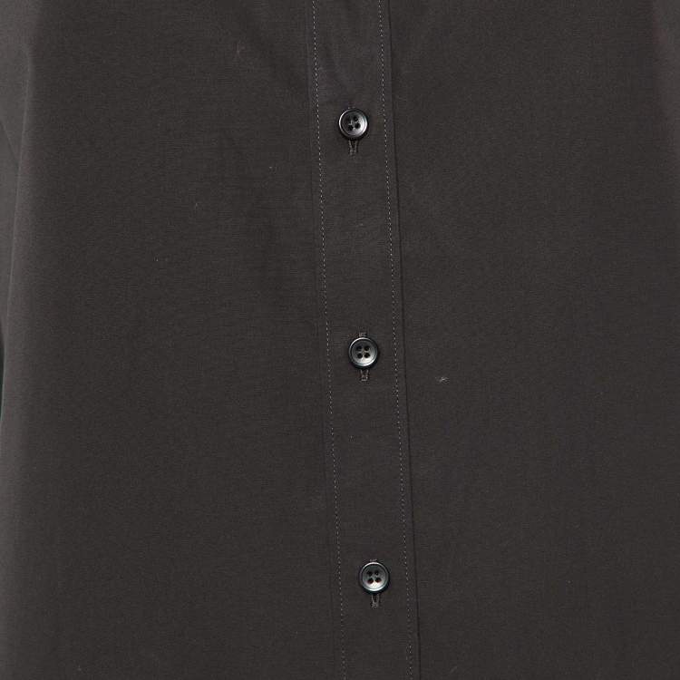 Pre Owned Saint Laurent Paris Black Cotton Button Front Shirt M